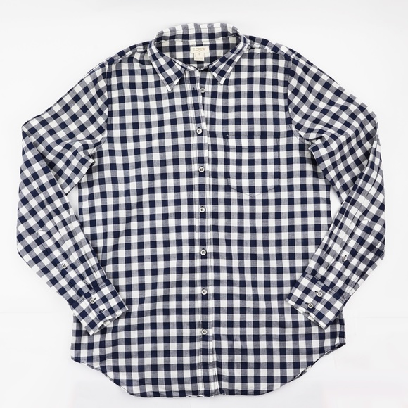 J.CREW Size S Gingham Classic Button-Down Shirt in Boy Fit - Navy - Picture 2 of 4